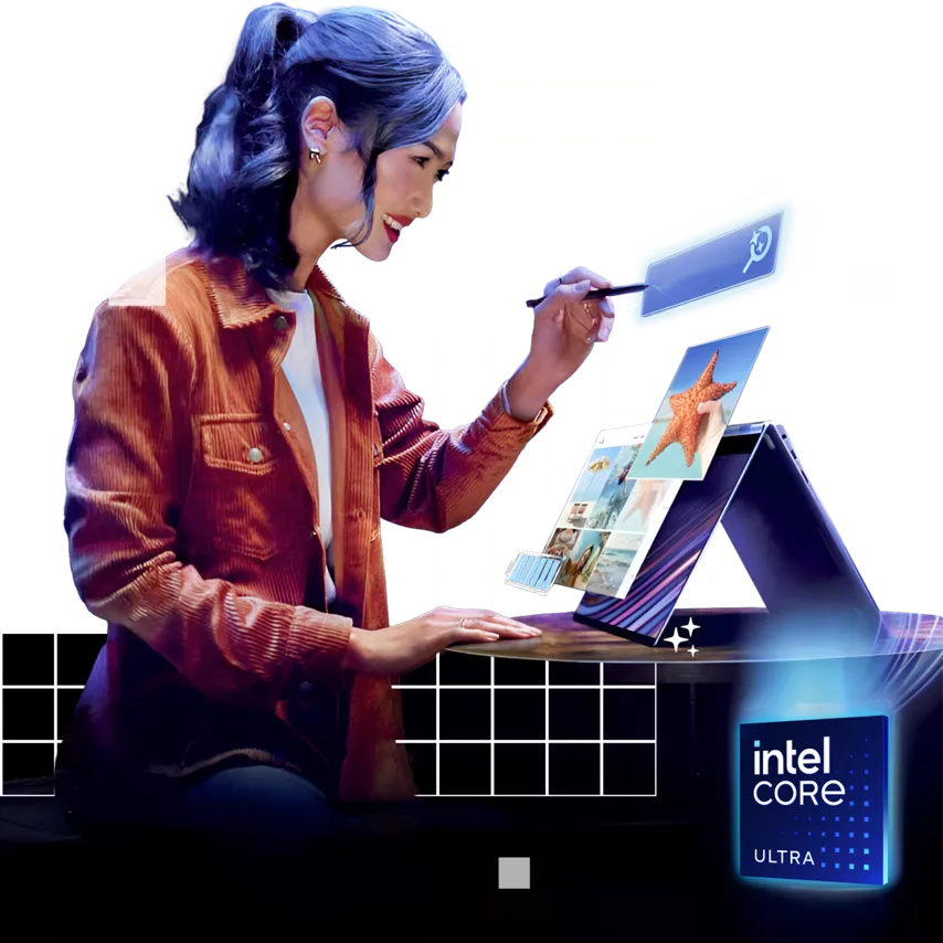 ผู้หญิงคนหนึ่งกำลังใช้ AI